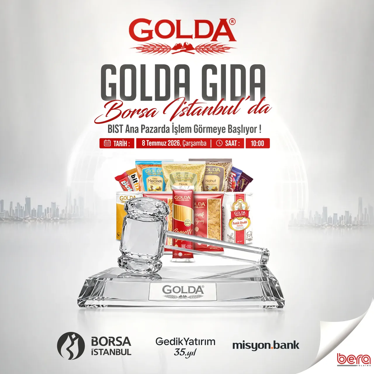 GOLDA ne zaman işlem görecek? Golda Gıda halka arz sonrası BIST Ana Pazarda işlem görmeye başlayacak!