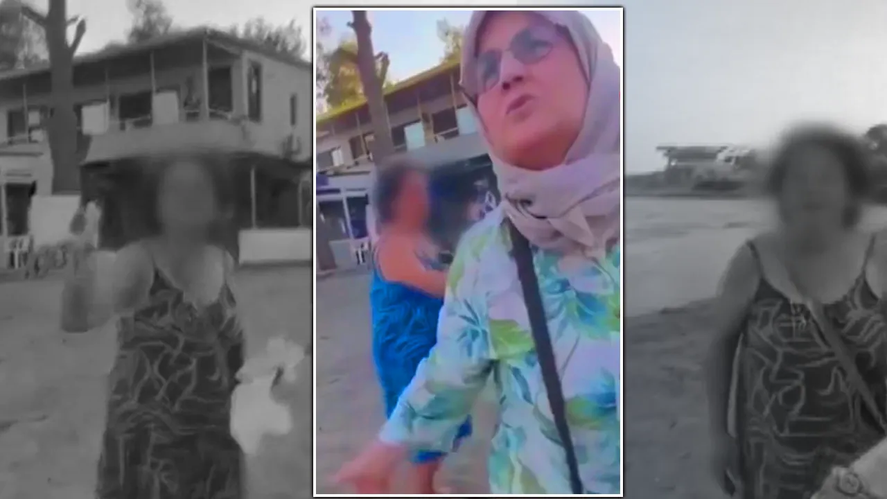 Plajda anne-kıza hakaret eden kadın tutuklandı