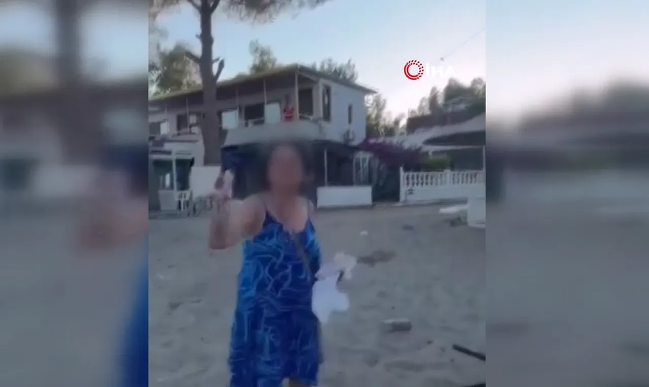 Anne-kıza bağırıp kaos çıkarmıştı! Plajda çirkin hakarete tutuklama