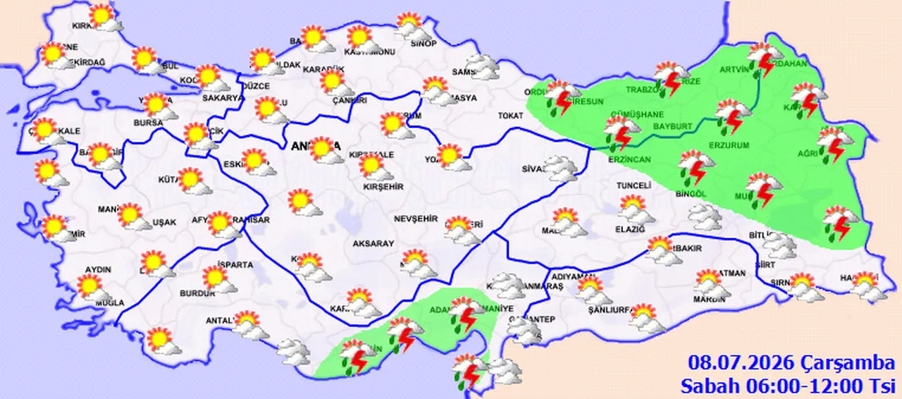 Meteoroloji haritasında çift hava! 5 ilde 35 derece, 15 ilde sağanak yolda