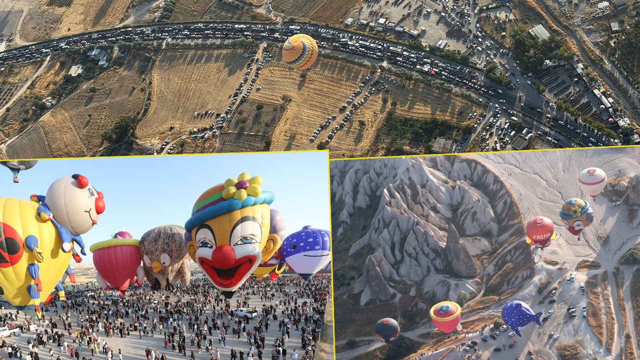 Kapadokya'ya 750 bin kişilik akın! Kilometrelerce araç kuyruğu oluştu 