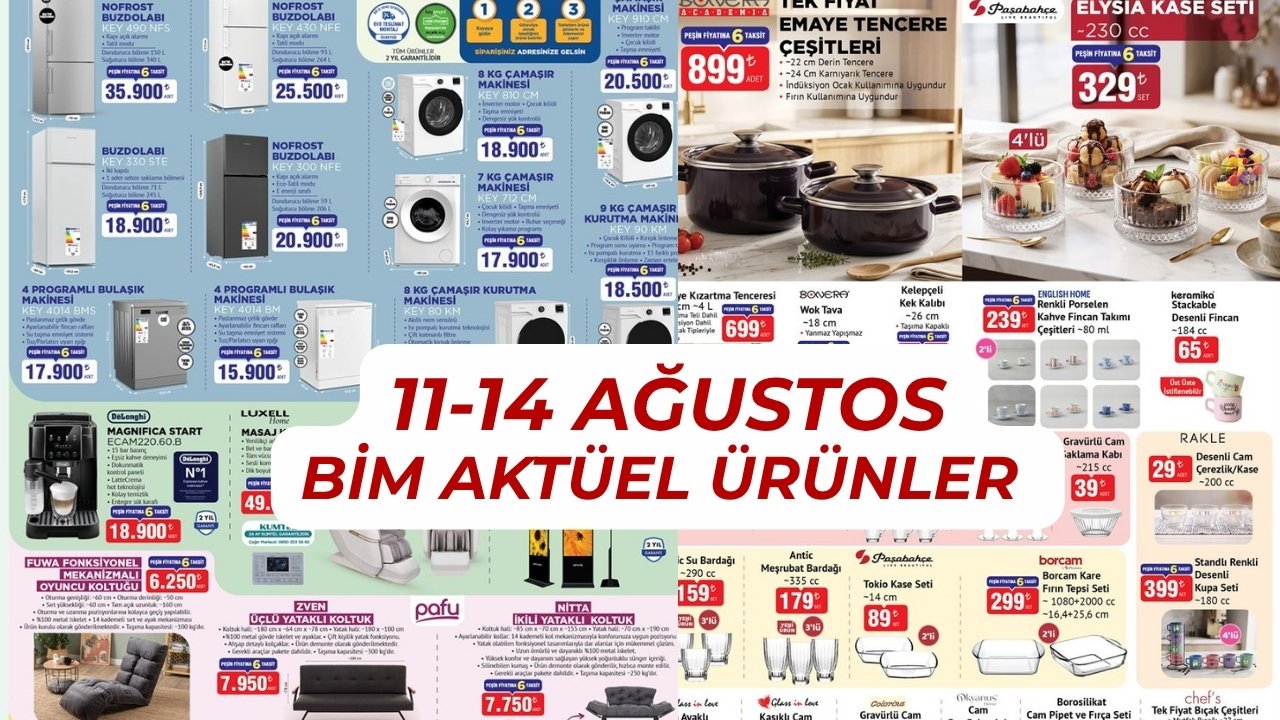 BİM aktüel 11-12-14 Ağustos 2026 kataloğu! BİM'e bu hafta neler geliyor?