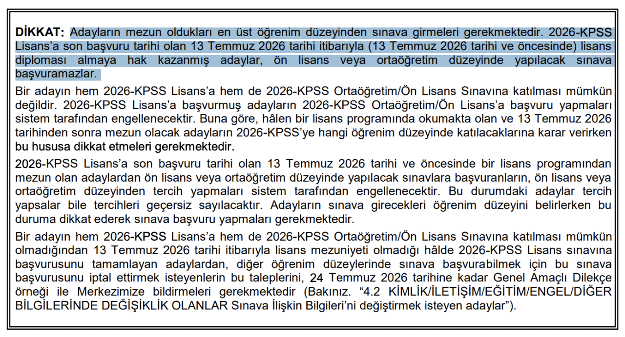 Lisans mezunu ön lisans KPSSye girebilir mi?