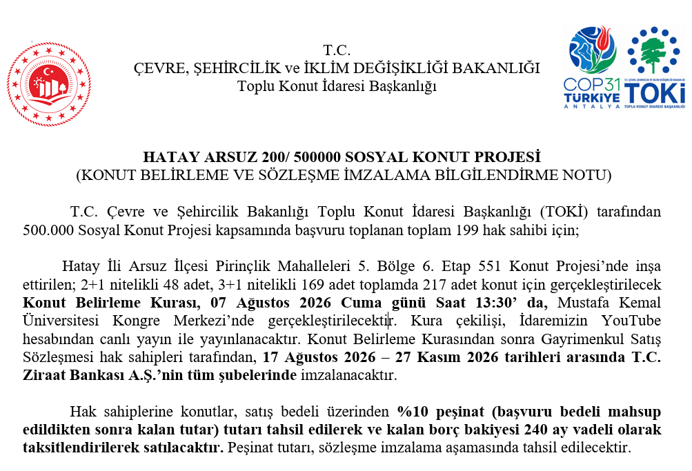 TOKİ Hatay konut sözleşmesi için takvim belli oldu! Sözleşmeler ne zaman imzalanacak?