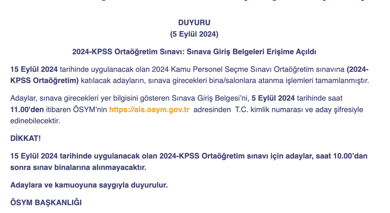 KPSS sınav yerleri ne zaman açıklanacak? 2026 KPSS Lisans, Ön Lisans ve Ortaöğretim sınav tarihleri