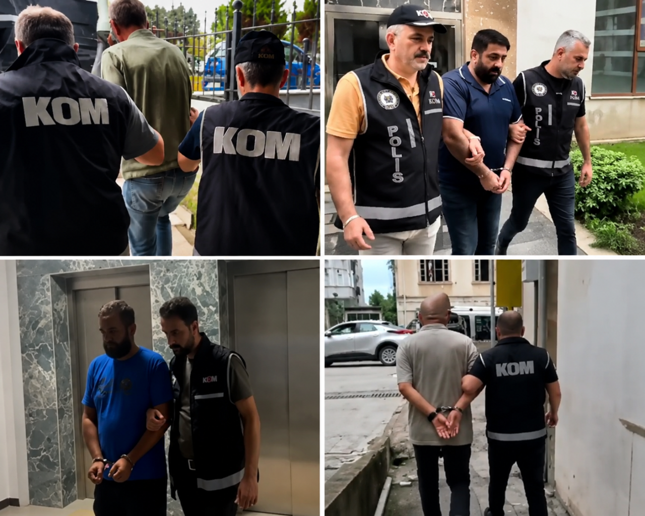 Operasyon kapsamında gözaltına alınan şüpheliler
