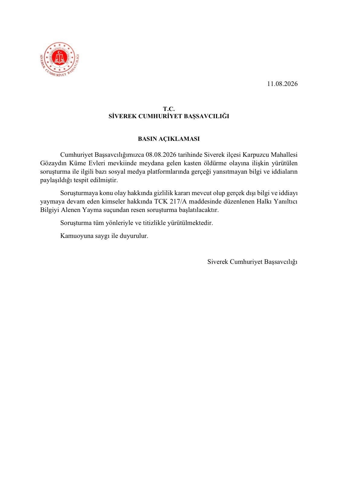 Başsavcılıktan Siverek’te töre vahşeti iddialarına açıklama