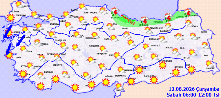 Bugün hava nasıl olacak, yağmur var mı? 12 Ağustos Çarşamba hava durumu