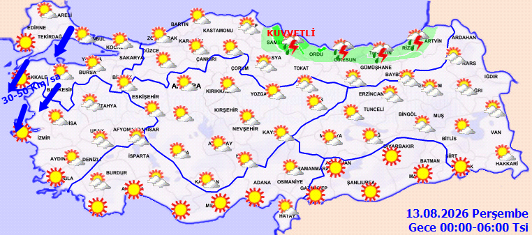 Bugün hava nasıl olacak, yağmur var mı? 12 Ağustos Çarşamba hava durumu