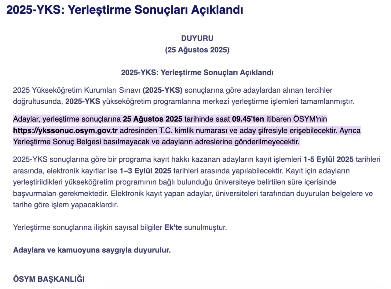 YKS tercih sonuçları ne zaman açıklanacak, 2026 YKS ek tercihler ne zaman yapılacak?