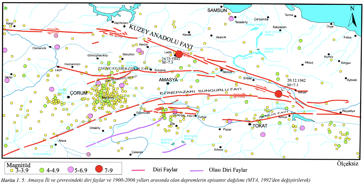 Amasya deprem bölgesinde mi, Amasyada aktif fay hattı var mı? Sarsıntıların ardından gündeme geldi