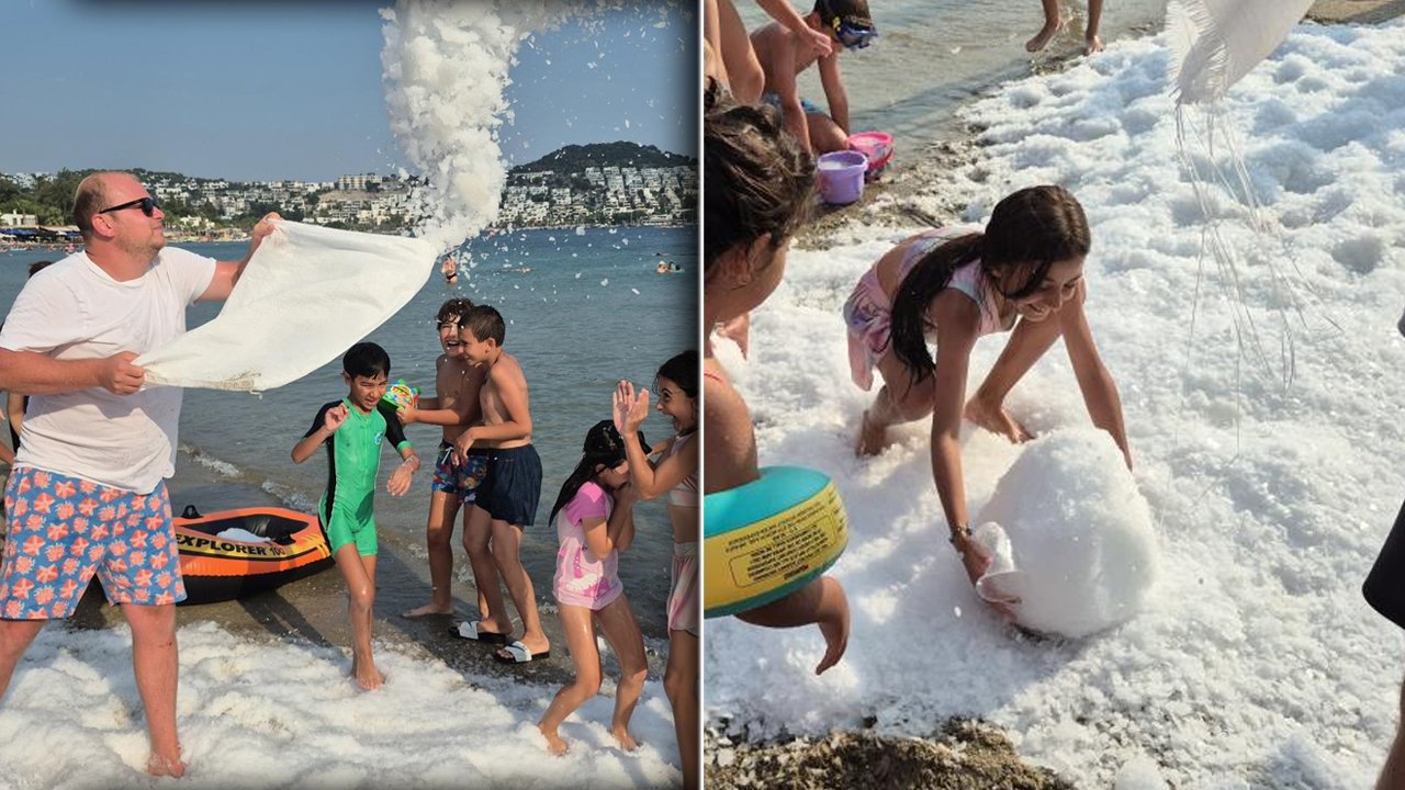 Sıcaktan kavruluyorlar! Sahile 2 ton buz döküldü 