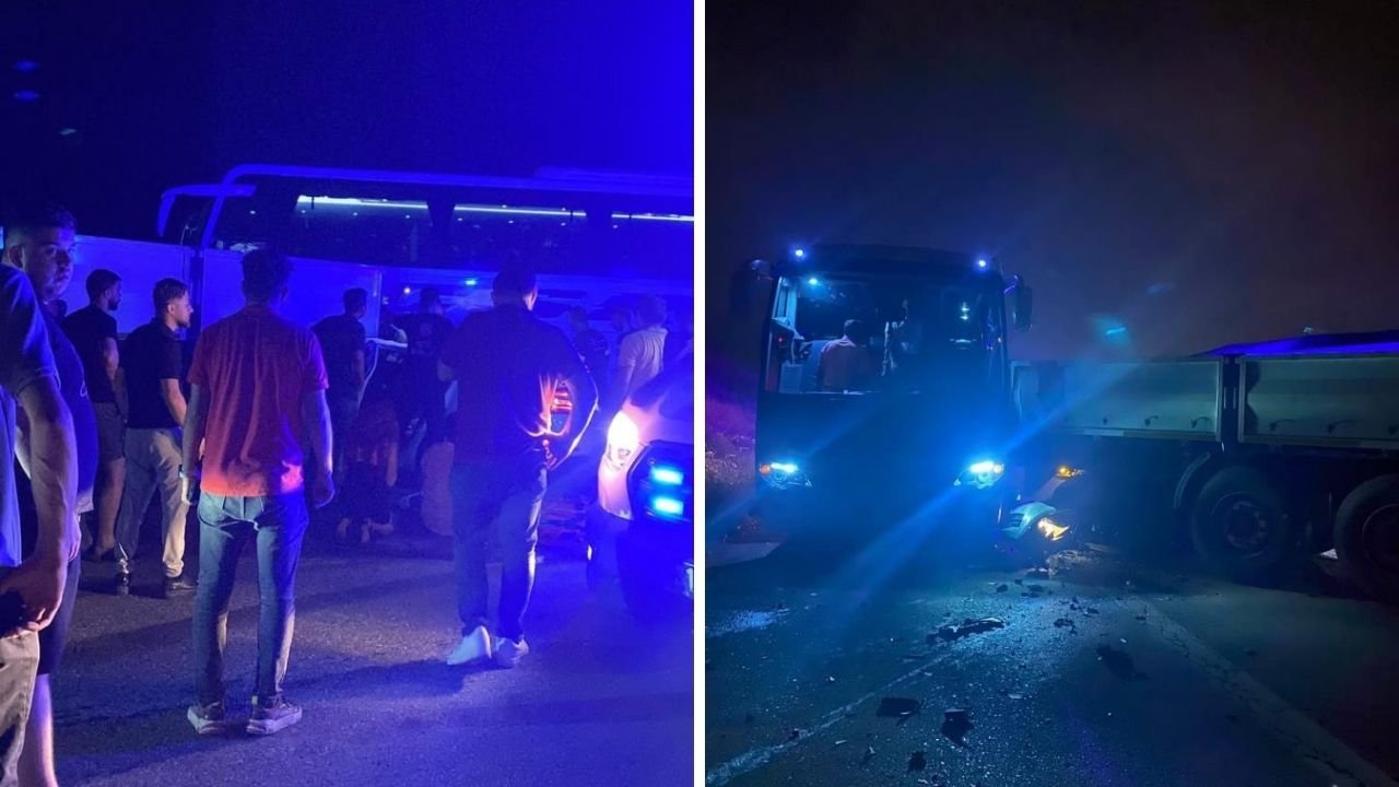 Yolcu otobüsü ve otomobil, tıra çarptı! Ölü ve yaralılar var