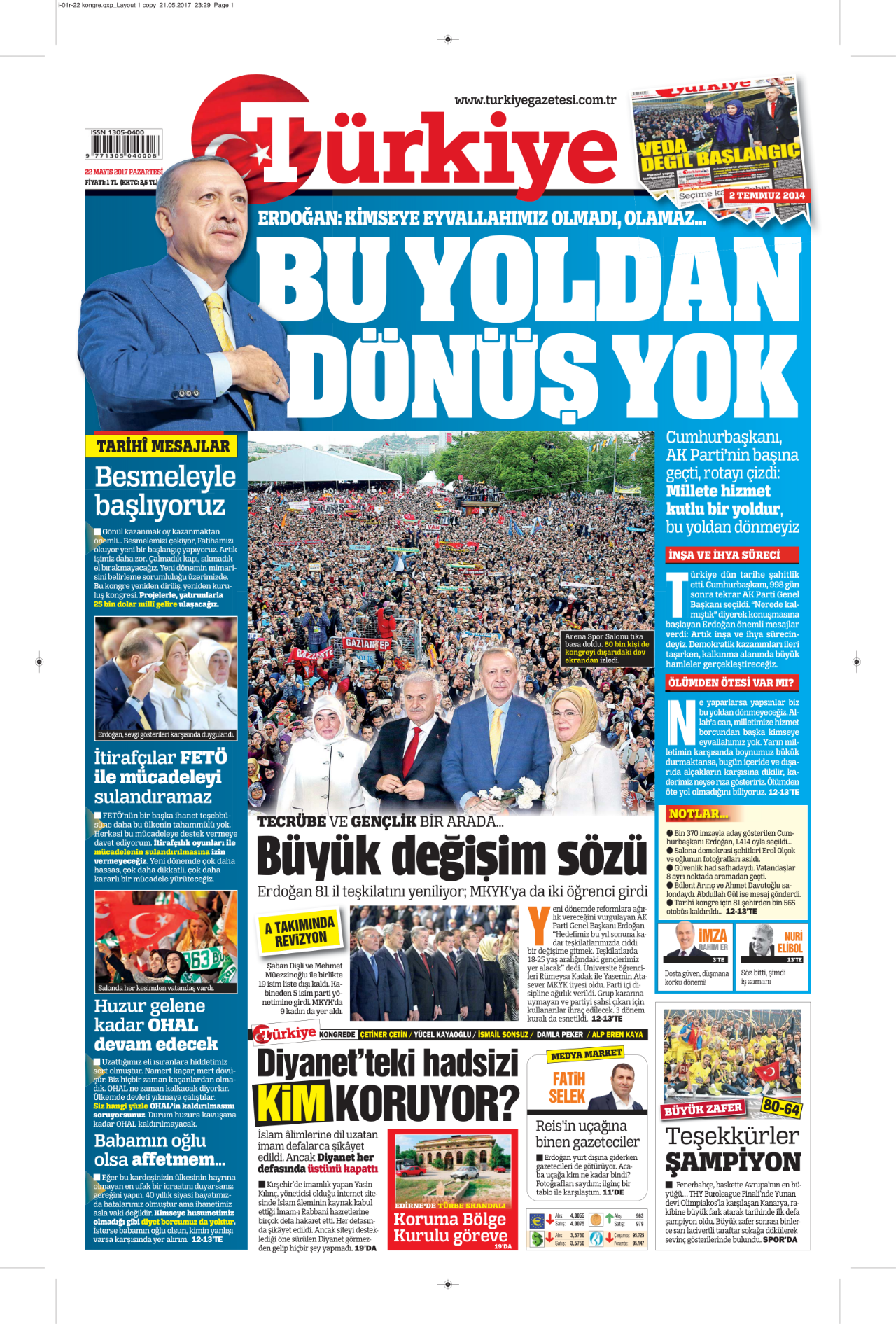 22 Mayıs 2017 - Türkiye Gazetesi