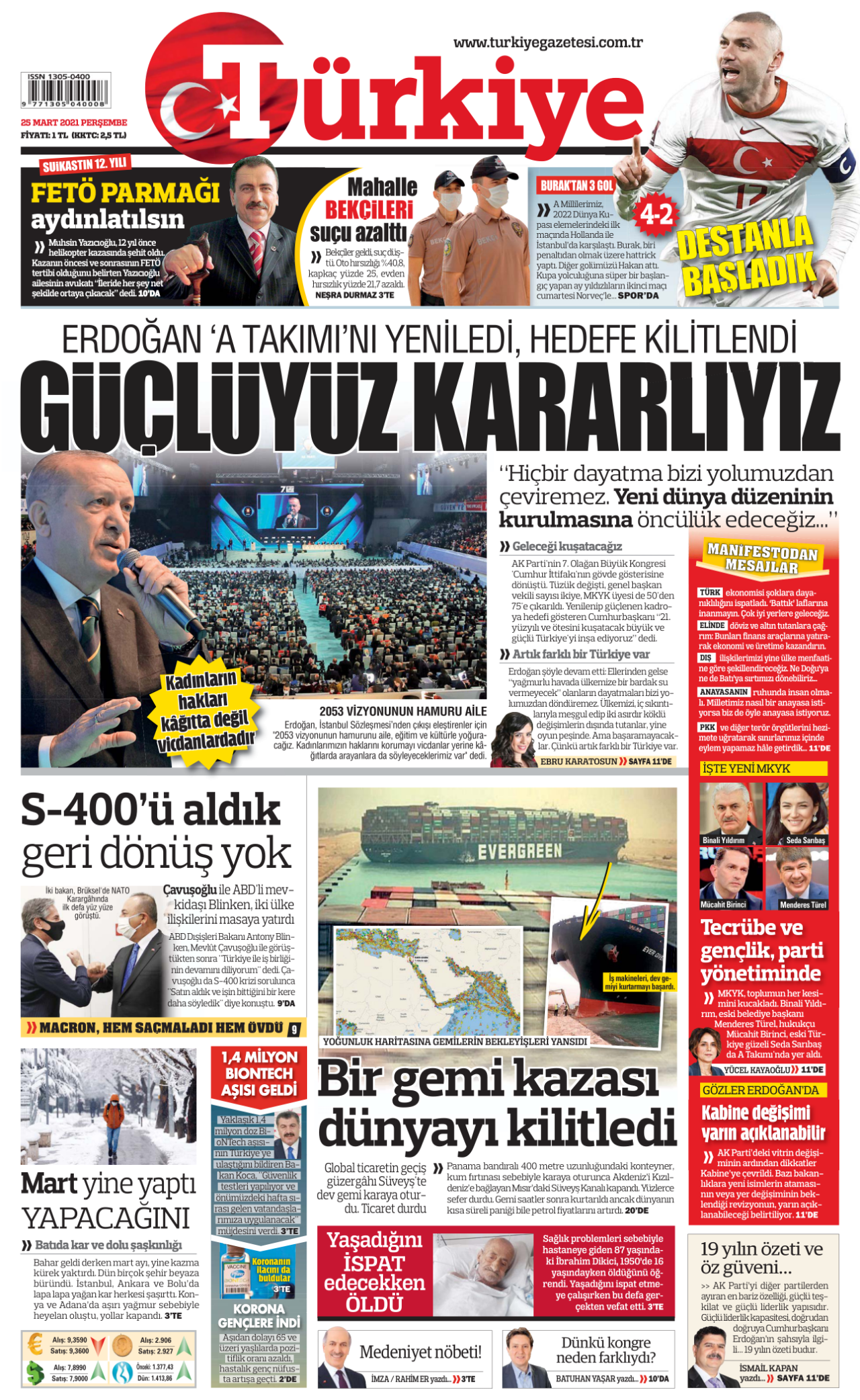 25 Mart 2021 - Türkiye Gazetesi