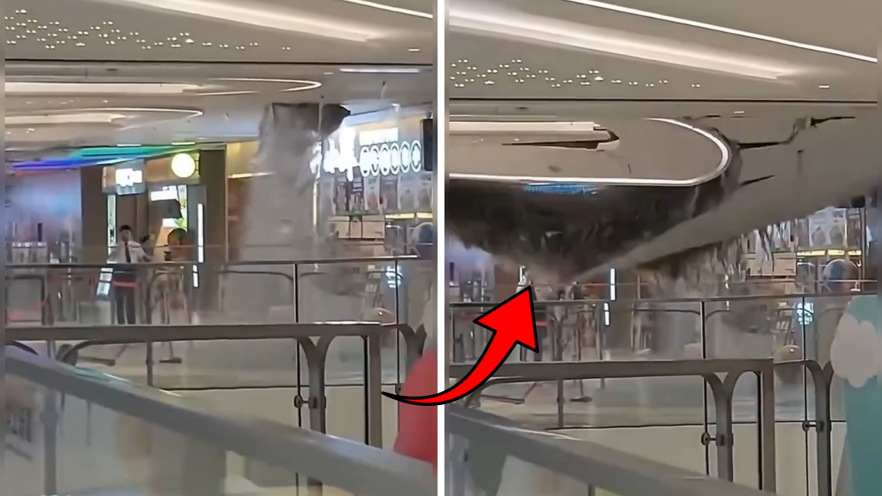 Asya'yı vuran felaketin boyutu ağırlaşıyor! Çin'de AVM'nin tavanı çöktü, korku dolu anlar kamerada