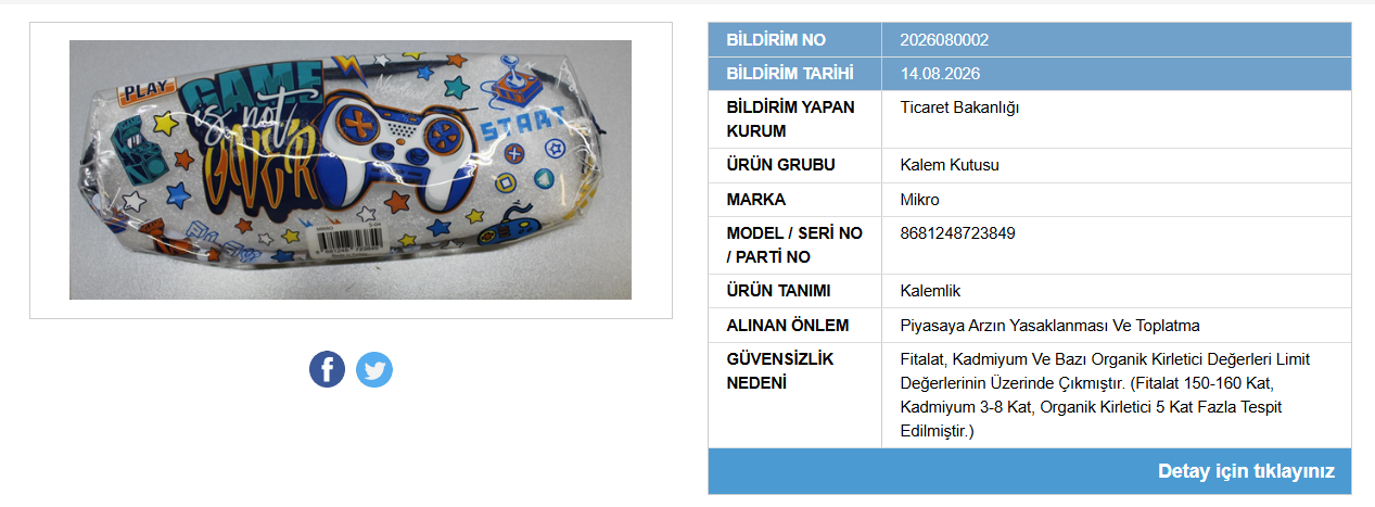 Okul çocukları için gizli tehlike! Ünlü markaya ait kalemliğin satışı yasaklandı