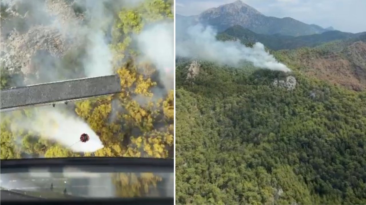 Antalya Kemer'de orman yangını! Havadan müdahale ediliyor