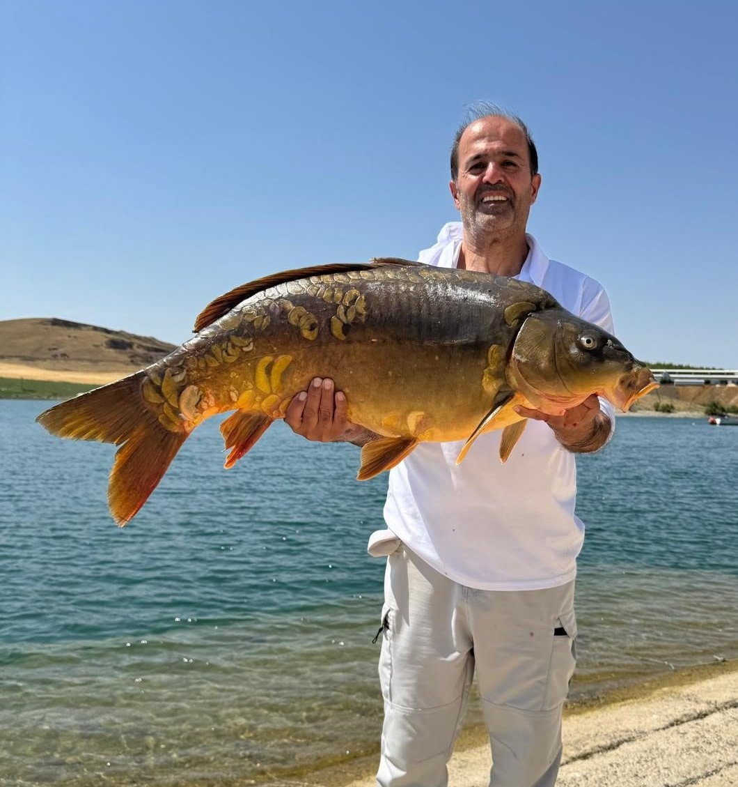 Olta ile 27 kilogramlık sazan yakaladı