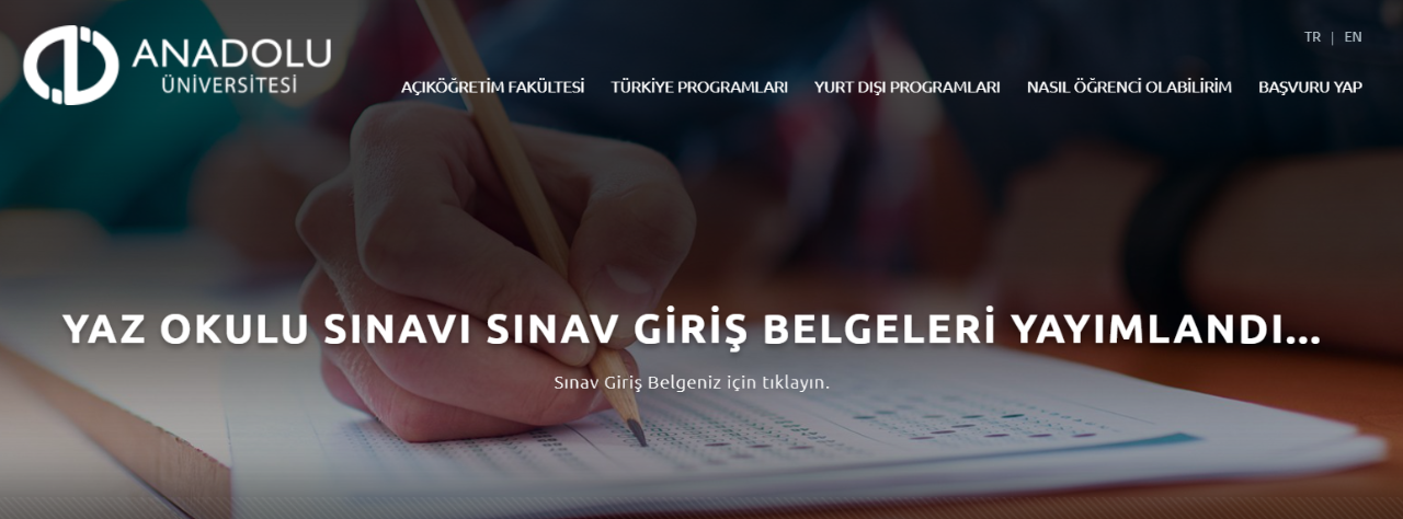 Anadolu Üniversitesi AÖF yaz okulu sınav giriş belgesi yayımlandı! Sınav yerleri sorgulama ekranı