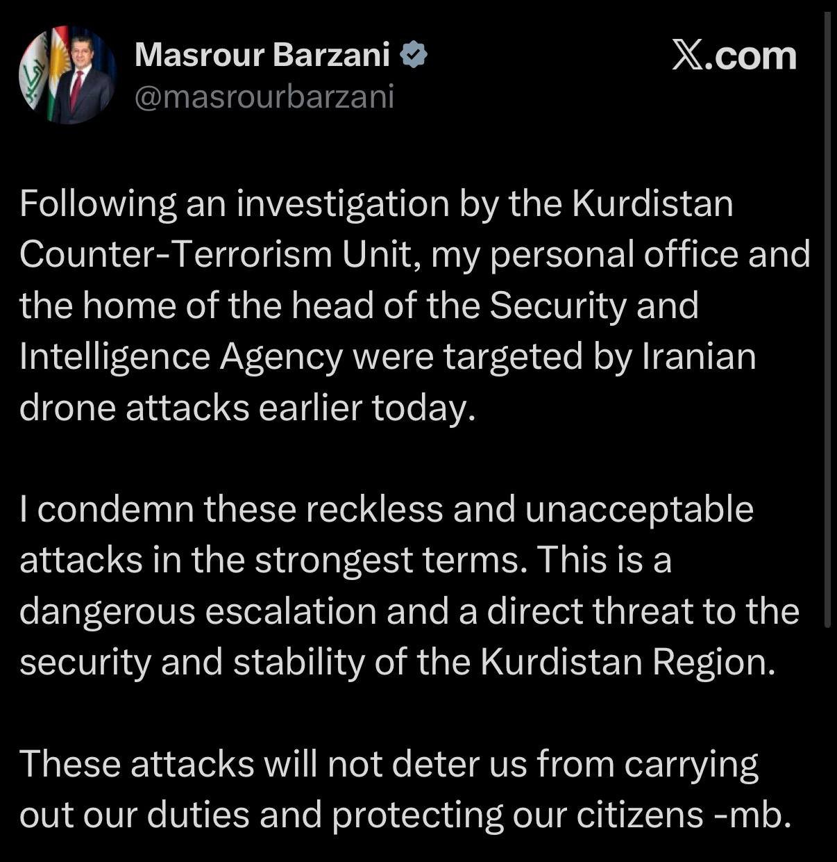 Barzani'nin ofisine İHA saldırısı!