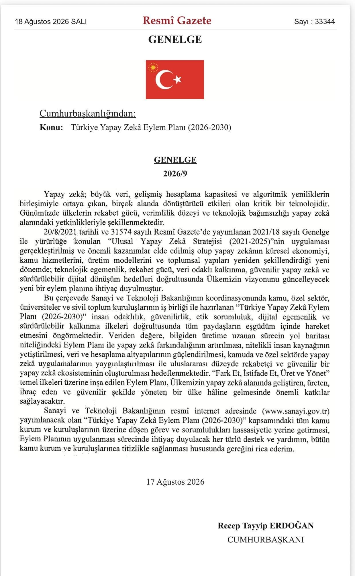 Hedef 1 trilyon lira! Türkiyenin 5 yıllık yapay zeka yol haritası Resmi Gazetede