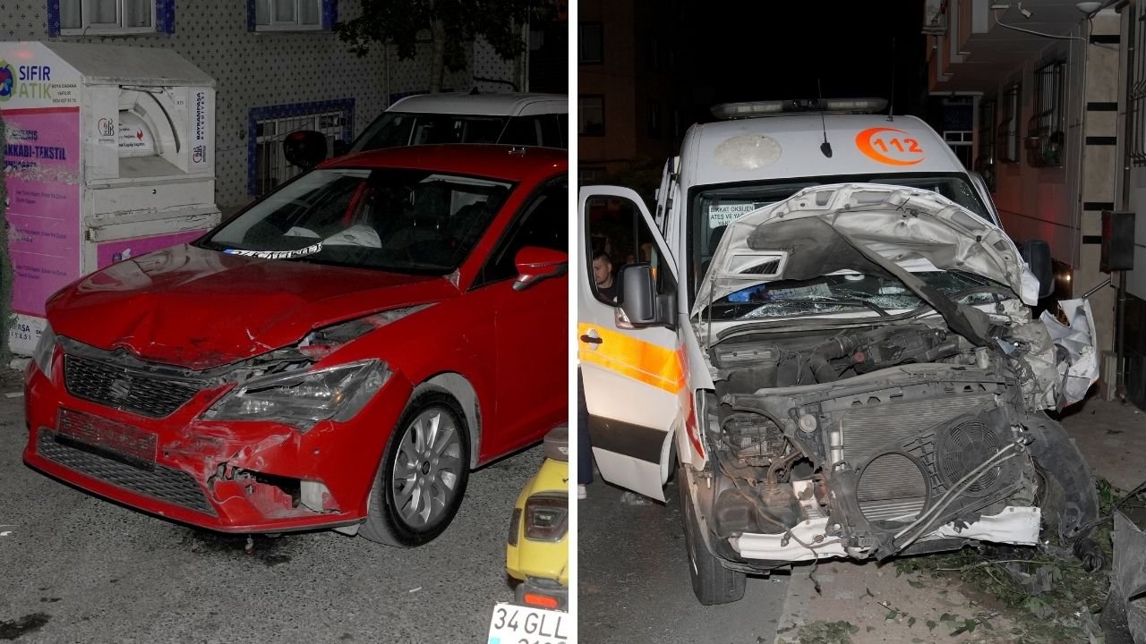 İstanbul'da ambulans ile otomobil çarpıştı! Sağlık çalışanları yaralandı