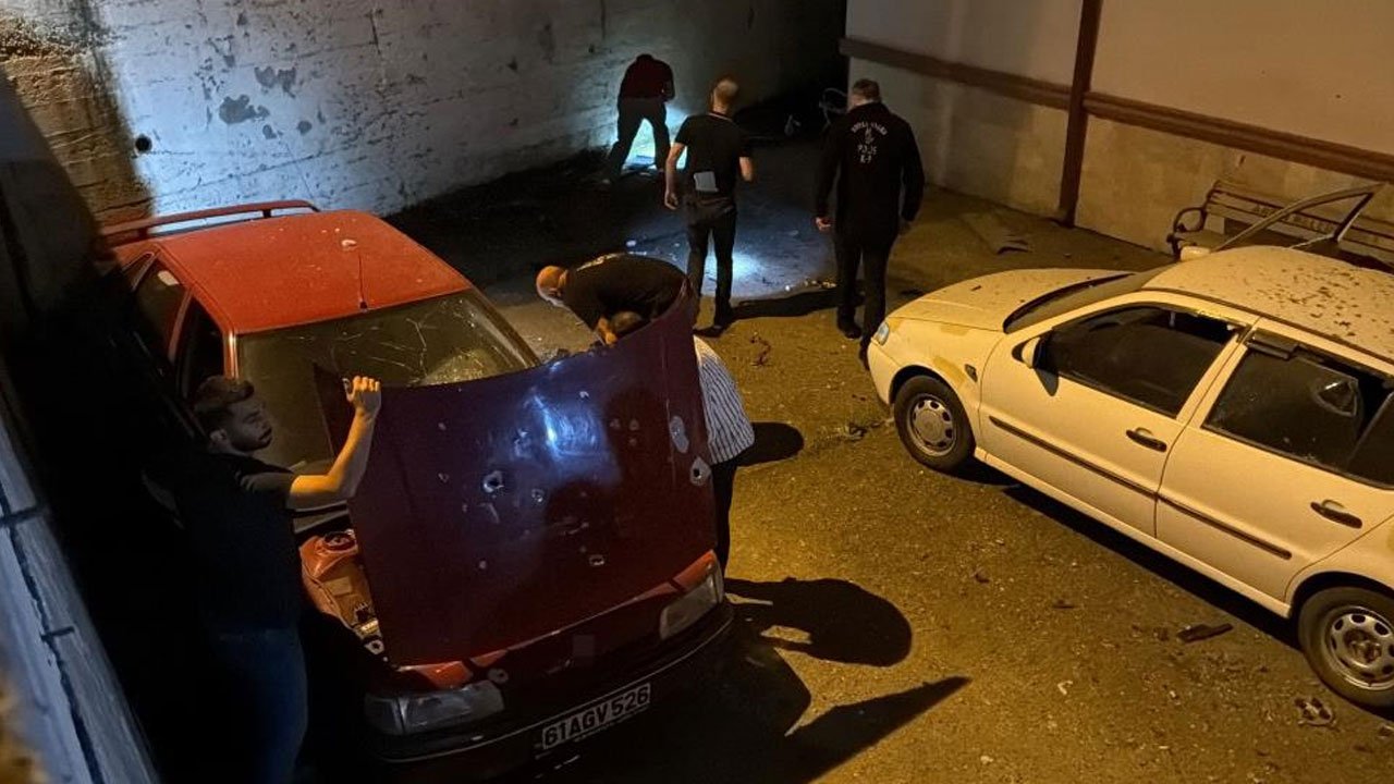 Trabzon'da İHA paniği! Araçların üzerine düşüp patladı