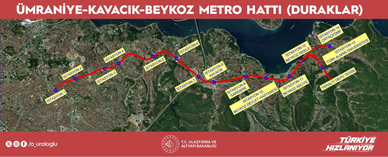 Ümraniye Kavacık Beykoz metro güzergahı nasıl? Ümraniye Kavacık Beykoz metro hattı durakları