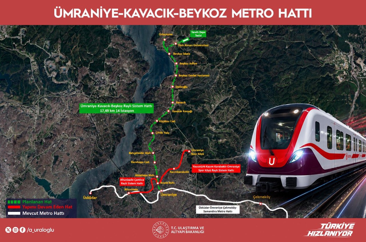 Ümraniye Kavacık Beykoz metro güzergahı nasıl? Ümraniye Kavacık Beykoz metro hattı durakları