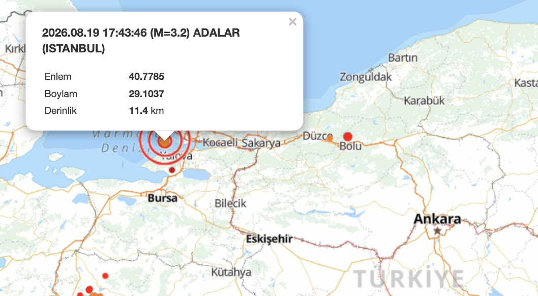 İstanbul deprem son dakika! 19 Ağustos Çarşamba Kandilli Rasathanesi son depremler