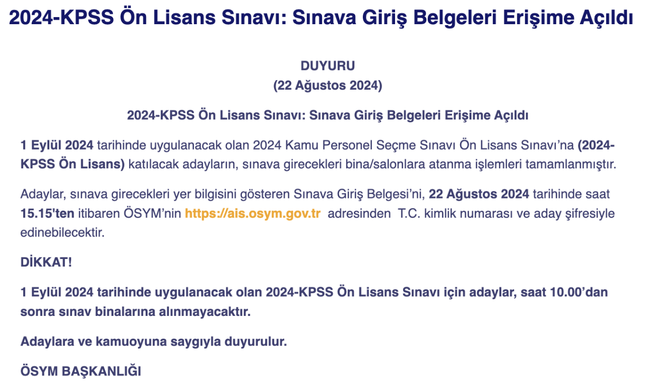 KPSS sınav giriş belgesi ne zaman yayınlanacak? 2026 KPSS sınavına geri sayım başladı