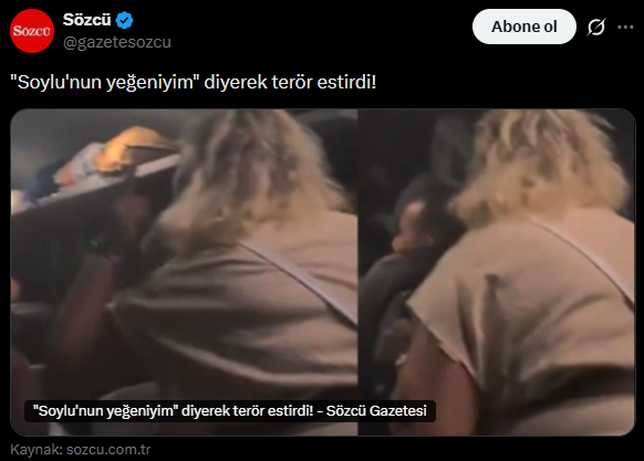 Sözcü Gazetesi'nde çıkan haber