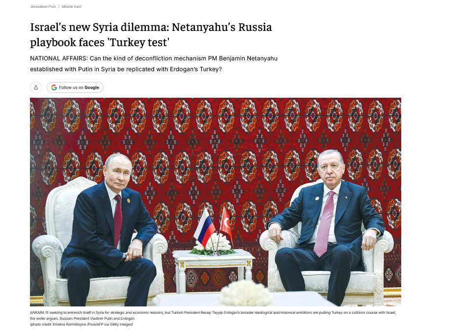 İsrail basınından tarihi itiraf: Putin göz yumuyordu ama Erdoğan asla taviz vermiyor!
