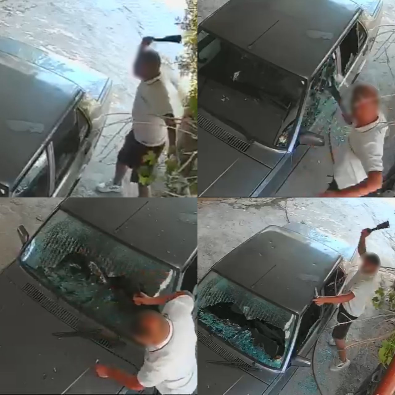 Mersin’de 3 dakikalık dehşet kamerada! Eski kız arkadaşının aracını paramparça etti