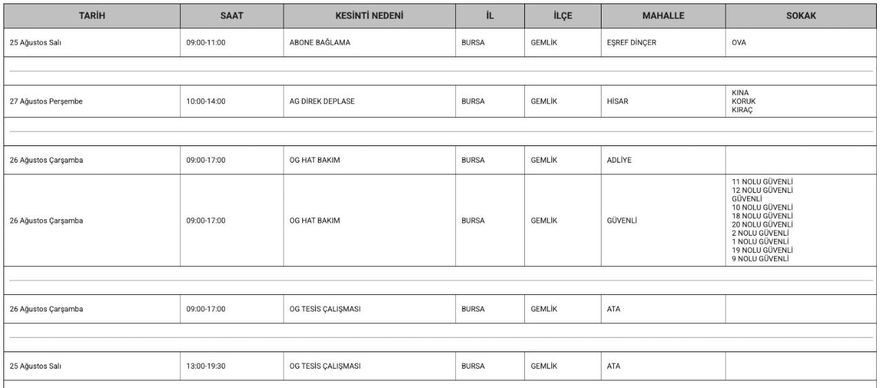 Bursa elektrik kesintisi 25-26-27 Ağustos! UEDAŞ planlı kesinti programı belli oldu