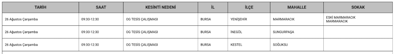 Bursa elektrik kesintisi 25-26-27 Ağustos! UEDAŞ planlı kesinti programı belli oldu