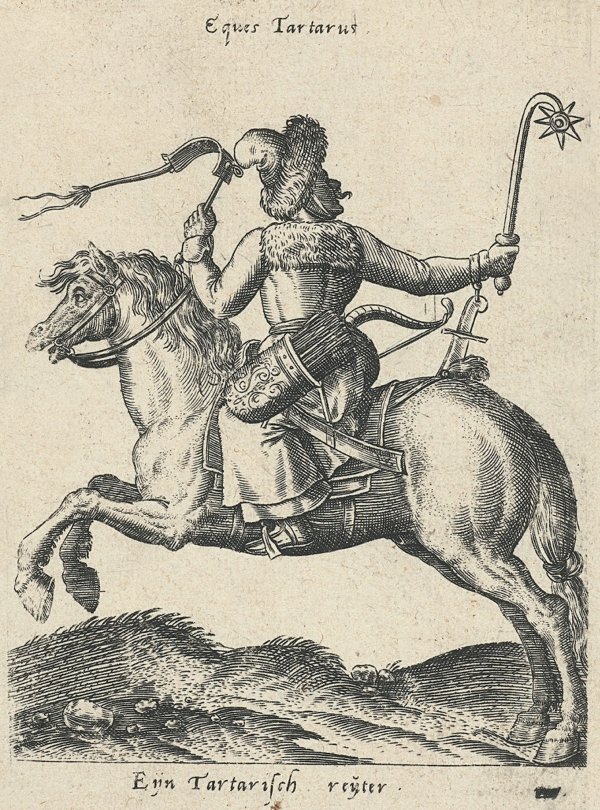 Kırım Tatar atlısı. Abraham de Bruyn'in gravürü (1575)