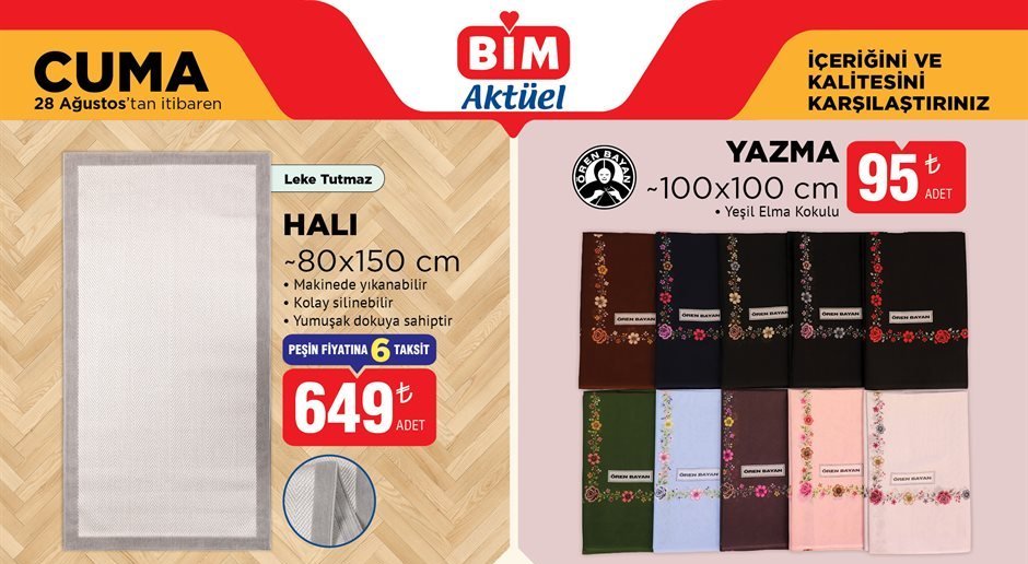 BİM aktüel ürünler 28-30 Ağustos kataloğu  güncellendi! Bimde bu hafta neler var?