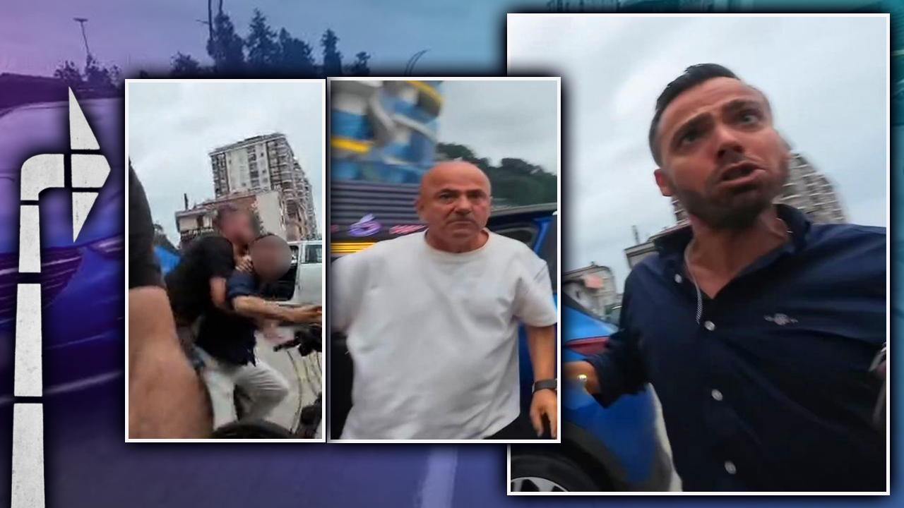 Bisiklet sürücüsüne çifte dehşete 360 bin TL ceza! Hakaret ettiler, yumrukladılar! Saldırı anları kamerada 