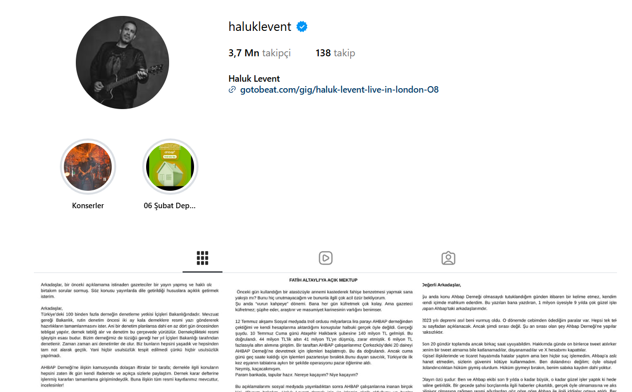 Haluk Levent'in Instagram hesabına erişimi engeli getirildi!