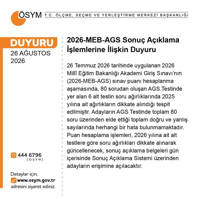 ÖSYMden AGS açıklaması! AGS 2026 sonuçları neden kaldırıldı? AGS sonuçları bugün açıklanacak mı?