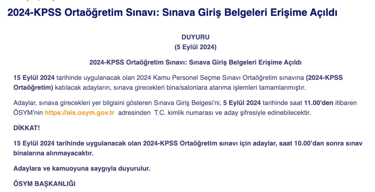 Ortaöğretim KPSS başvuruları başladı! Sınav yerleri ne zaman belli olacak, sınav giriş belgeleri ne zaman açıklanacak?