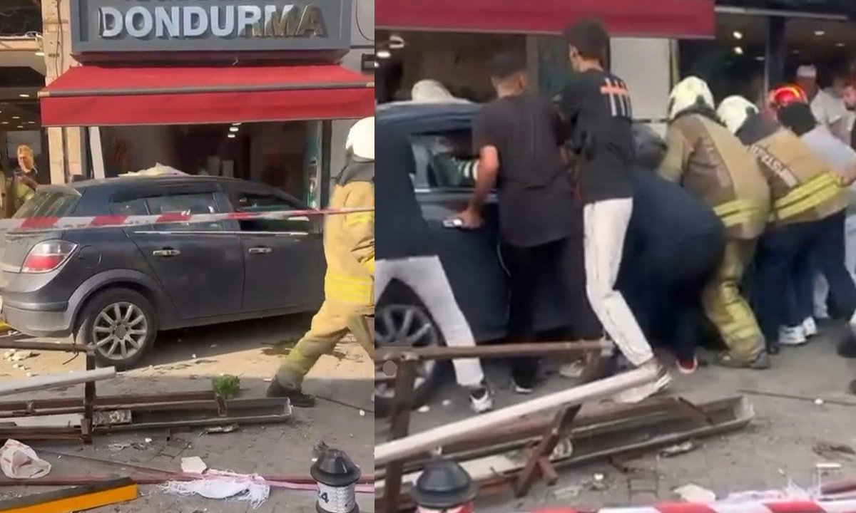 Beykoz’da otomobil yayaların arasına daldı!