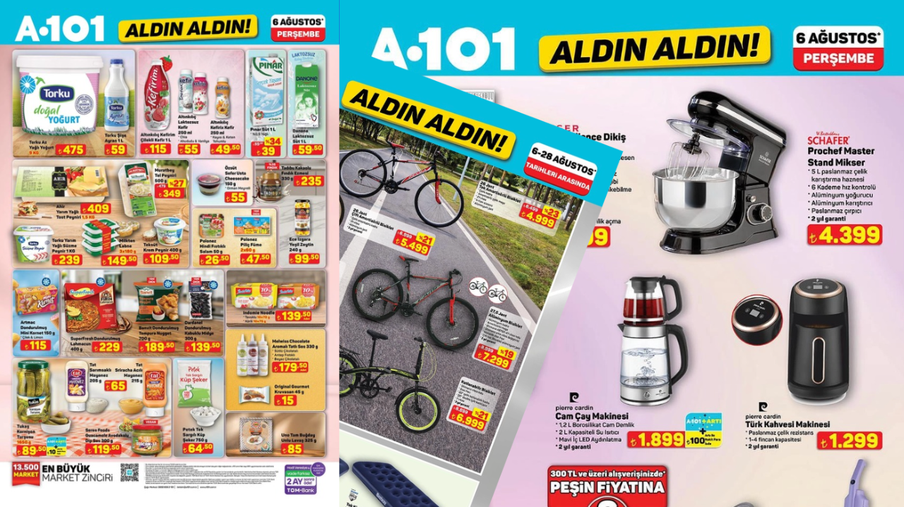 A101 aktüel 6 Ağustos kataloğu: QLED TV'den çamaşır makinesine, motosikletten akülü arabaya indirimli fırsatlar!