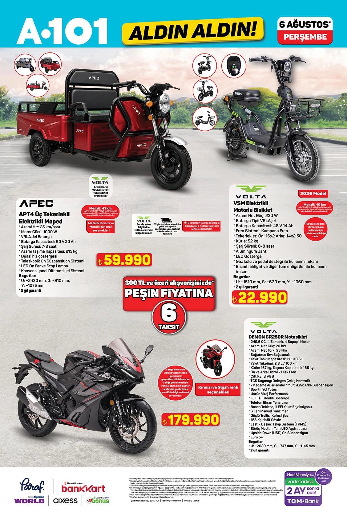 A101 aktüel 6 Ağustos kataloğu: QLED TVden çamaşır makinesine, motosikletten akülü arabaya indirimli fırsatlar!