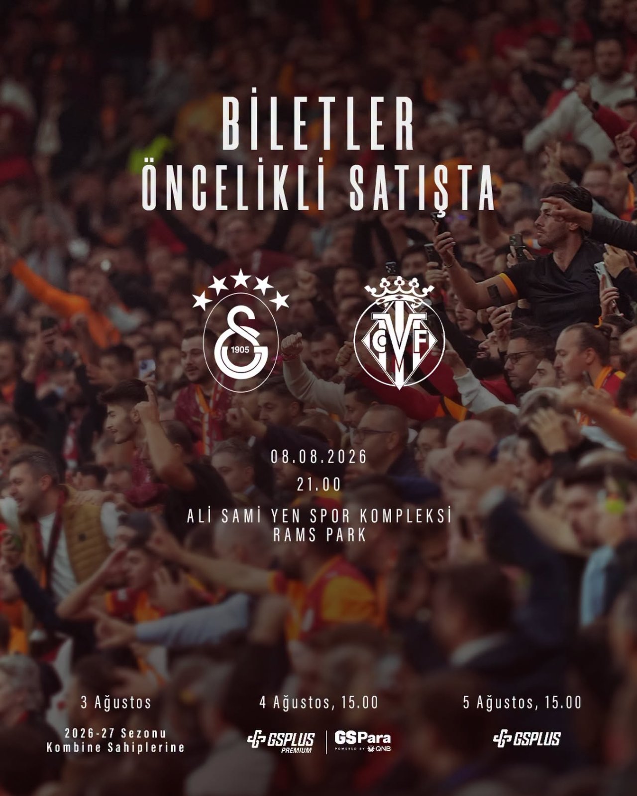 Galatasaray Villarreal maçı ne zaman? Maç biletleri satışa çıktı!
