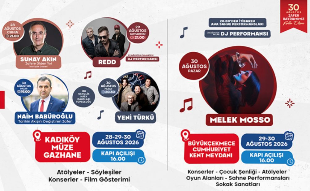 30 Ağustos ücretsiz konserler ve etkinlikler! İl il İstanbul, Ankara, İzmir konserleri nerede, saat kaçta?