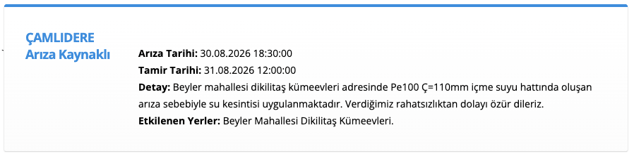 ASKİ Ankara su kesintisi 30-31 Ağustos! Sular ne zaman, saat kaçta gelecek?
