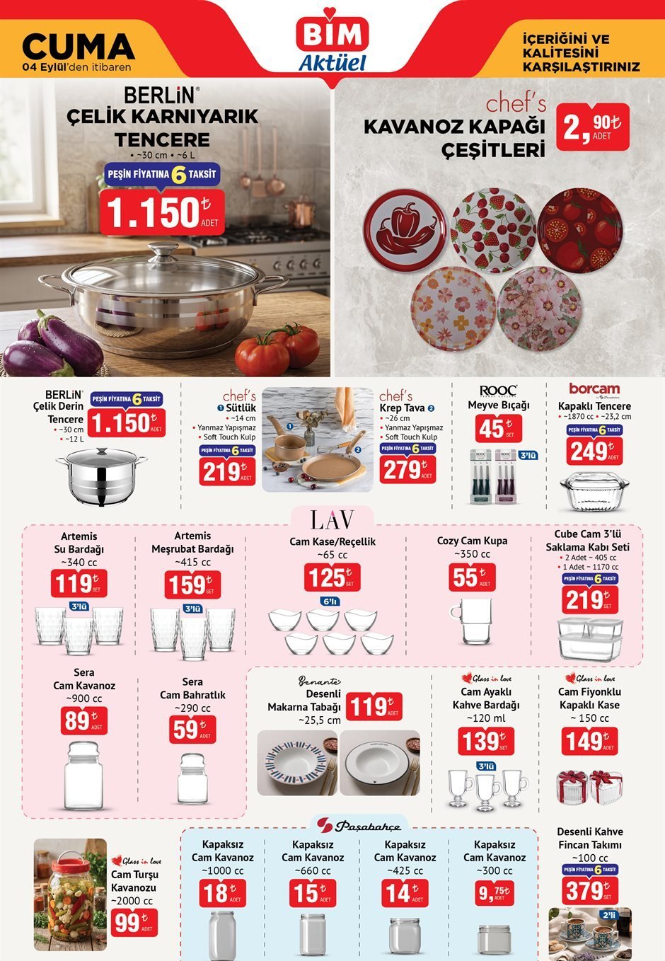 BİM aktüel ürünlerde bu hafta neler var? 1-2-4 Eylül BİM aktüel ürünler kataloğu tam liste